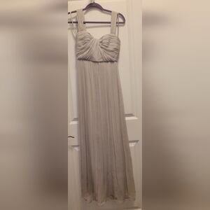 Amsale Grey Silk Chiffon Bridesmaid Dress Sz 0